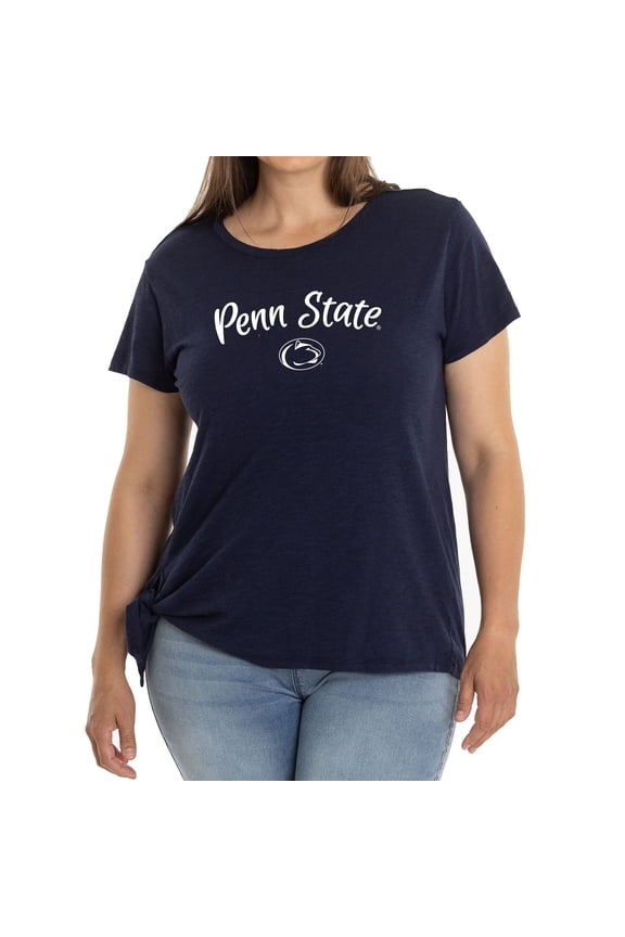Women's Navy Penn State Nittany Lions Sophie Side-Tie T-Shirt
