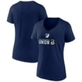 thumbnail image 1 of Women's Navy Philadelphia Union Shielded Logo V-Neck T-Shirt, 1 of 3