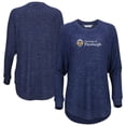 thumbnail image 1 of Women's  Navy Pitt Panthers Oversized Cuddle Raglan Tri-Blend Pullover Sweatshirt, 1 of 3