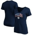 thumbnail image 1 of Women's Navy Pittsburgh Steelers Banner Wave V-Neck T-Shirt, 1 of 3