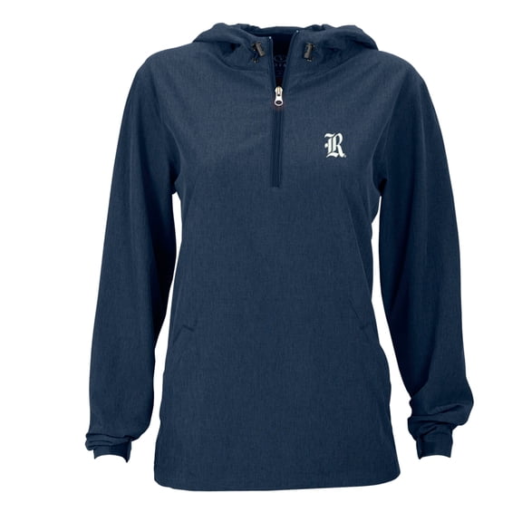 Women's Navy Rice Owls Pullover Stretch Anorak Jacket