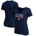 thumbnail image 1 of Women's Navy Sacramento Kings Banner Wave V-Neck T-Shirt, 1 of 3