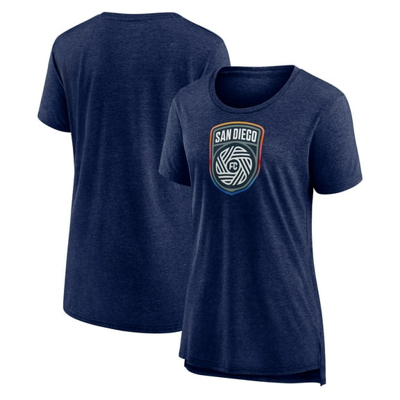 Women's Navy San Diego FC Official Logo Tri-Blend T-Shirt