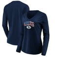 thumbnail image 1 of Women's Navy San Francisco 49ers Banner Wave V-Neck Long Sleeve T-Shirt, 1 of 3