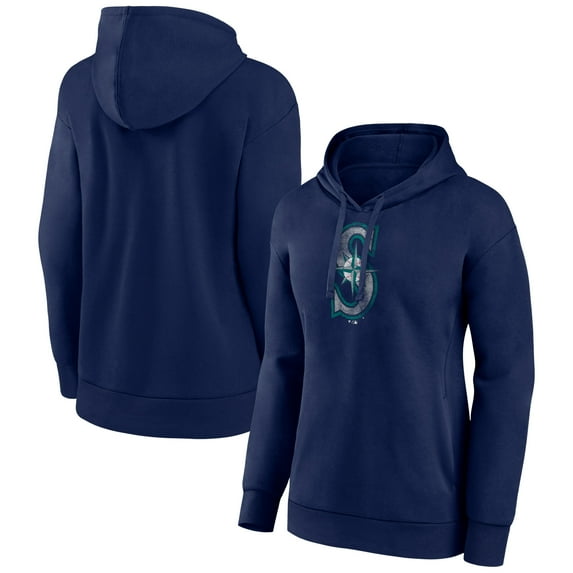 Women's Navy Seattle Mariners Distressed Team Pullover Hoodie