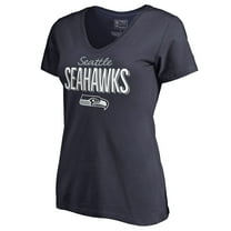 Women's Navy Seattle Seahawks Nostalgia V-Neck T-Shirt