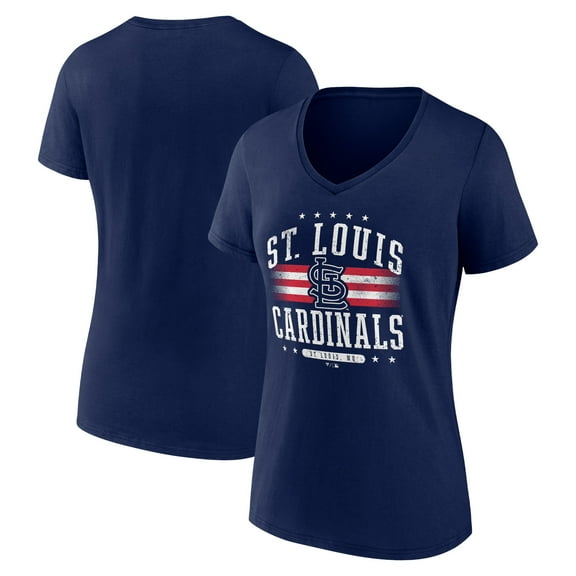 Women's Navy St. Louis Cardinals Americana Team V-Neck T-Shirt
