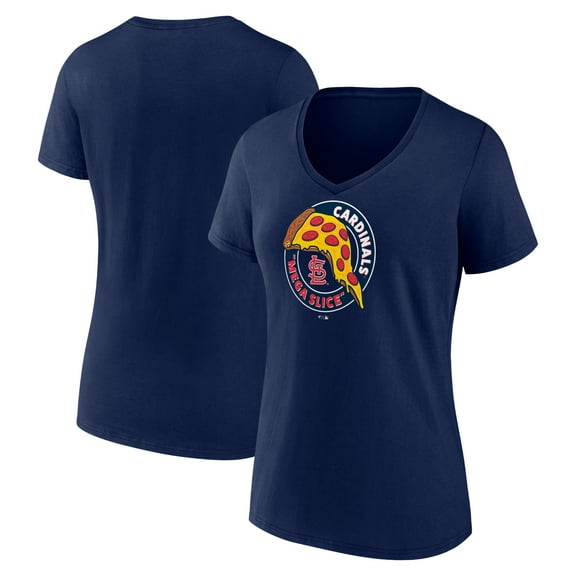 Women's  Navy St. Louis Cardinals Mega Slice V-Neck T-Shirt