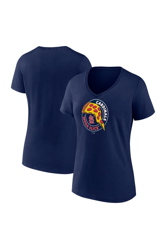 Women's  Navy St. Louis Cardinals Mega Slice V-Neck T-Shirt