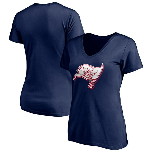 Women's Navy Tampa Bay Buccaneers Red White and Team V-Neck T-Shirt