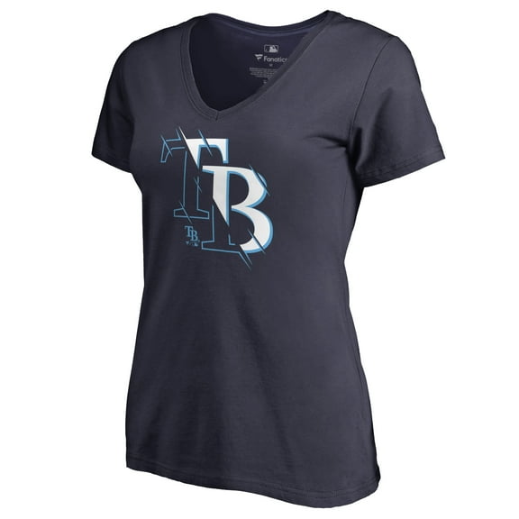 Women's Navy Tampa Bay Rays X-Ray V-Neck T-Shirt