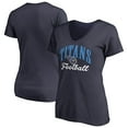 thumbnail image 1 of Women's Navy Tennessee Titans Victory Script V-Neck T-Shirt, 1 of 3