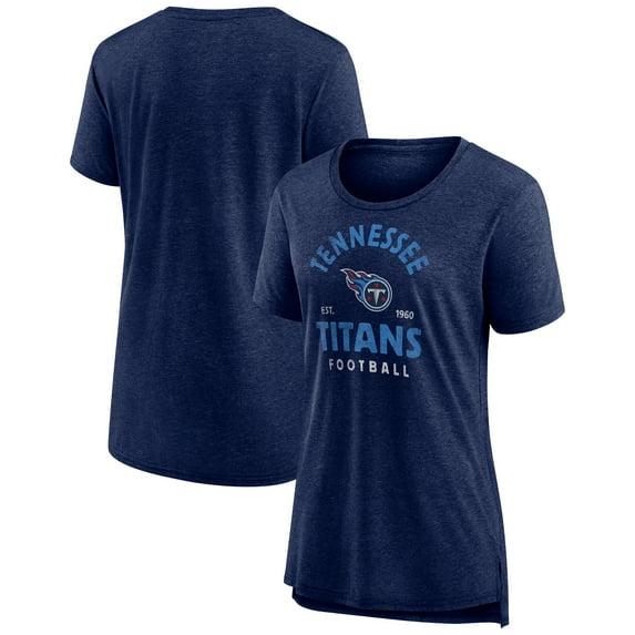 Women's Navy Tennessee Titans Vintage Arch Tri-Blend T-Shirt
