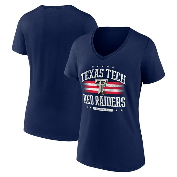 Women's Navy Texas Tech Red Raiders Americana Team V-Neck T-Shirt
