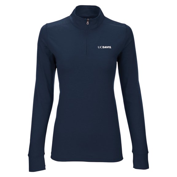 Women's Navy UC Davis Aggies Vansport Zen Quarter-Zip Pullover Jacket