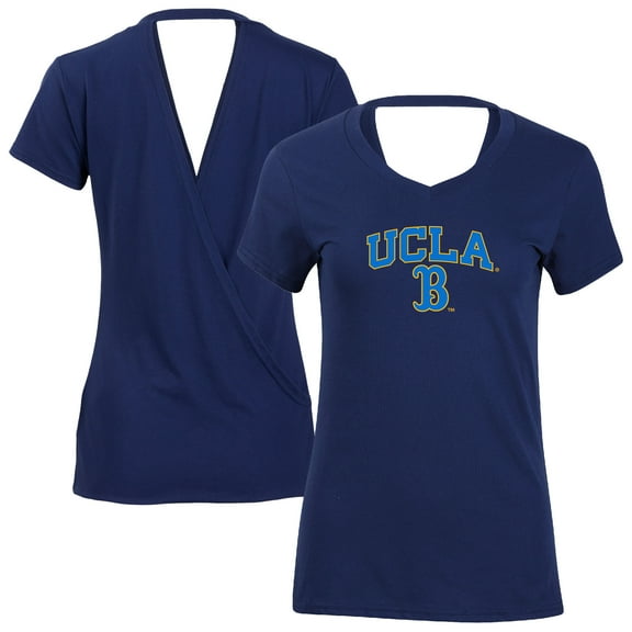 Women's Navy UCLA Bruins Bella Crossover Back V-Neck T-Shirt