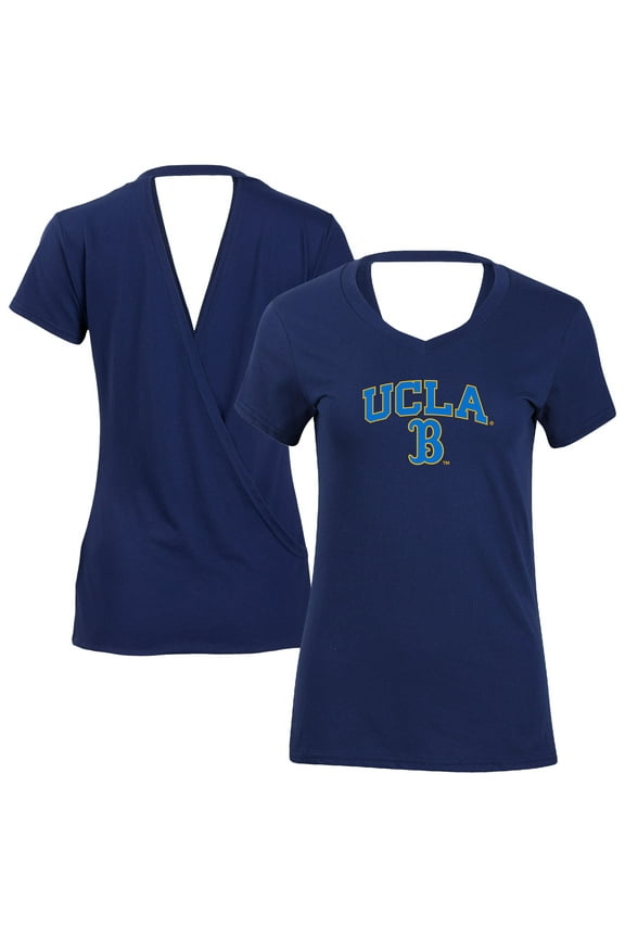 Women's Navy UCLA Bruins Bella Crossover Back V-Neck T-Shirt