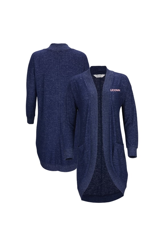 Women's Navy UConn Huskies Oversized Cuddle Tri-Blend Cardigan