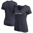 thumbnail image 1 of Women's Navy USA Golf Primary Logo V-Neck T-Shirt, 1 of 3