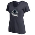 thumbnail image 1 of Women's Navy Vancouver Canucks Splatter Logo V-Neck T-Shirt, 1 of 4