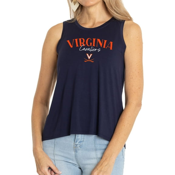 Women's Navy Virginia Cavaliers Hannah High Neck Tank Top