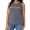 thumbnail image 1 of Women's Navy West Virginia Mountaineers Blake Sandwash Rib-Knit Tri-Blend Tank Top, 1 of 2