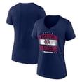 thumbnail image 1 of Women's Navy Wisconsin Badgers Americana Team V-Neck T-Shirt, 1 of 3
