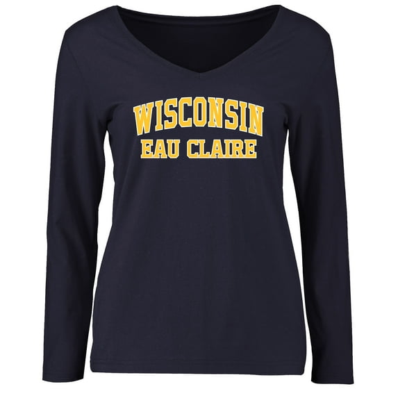 Women's Navy Wisconsin Eau Claire Blugolds Everyday Long Sleeve T-Shirt