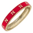 thumbnail image 1 of Women' CANVAS Style Nebraska Huskers Enamel Logo Hinge Bangle, 1 of 1