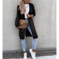 thumbnail image 1 of Women's Neck Cardigan Sweater Chunky Solid Casual Long Sweater Coat Open Front Knitwear Fashion Winter Coats, 1 of 8