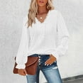 thumbnail image 1 of Women's Neck Top Autumn Hollow Casual Pleated Sleeve Shirt Womens Tech Shirts Athletic Tops for Women Loose Fit Athletic Wear for Woman Loose T Shirts Long Sleeve Shirts Tall Lightweight T Shirts, 1 of 5