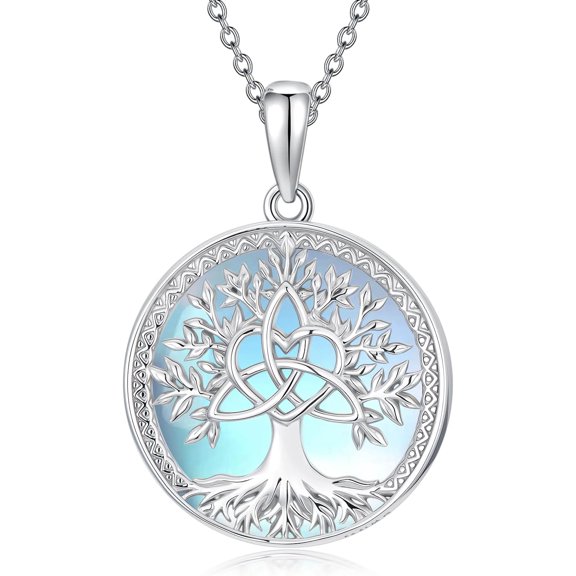 Women's Necklace 925 Sterling Silver Tree of Life Infinity Sports Mustard Seed Mountain Music Four Leaf Clover Surfboard Horse Bit Jewelry Gift for Women Mom