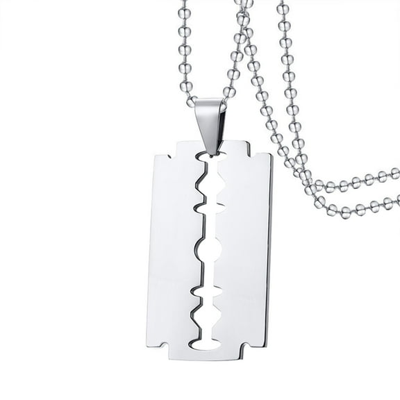 Women's Necklaces Jewelry for Women Men's Stainless Steel Blade Pendant And Chain Necklace, Silver