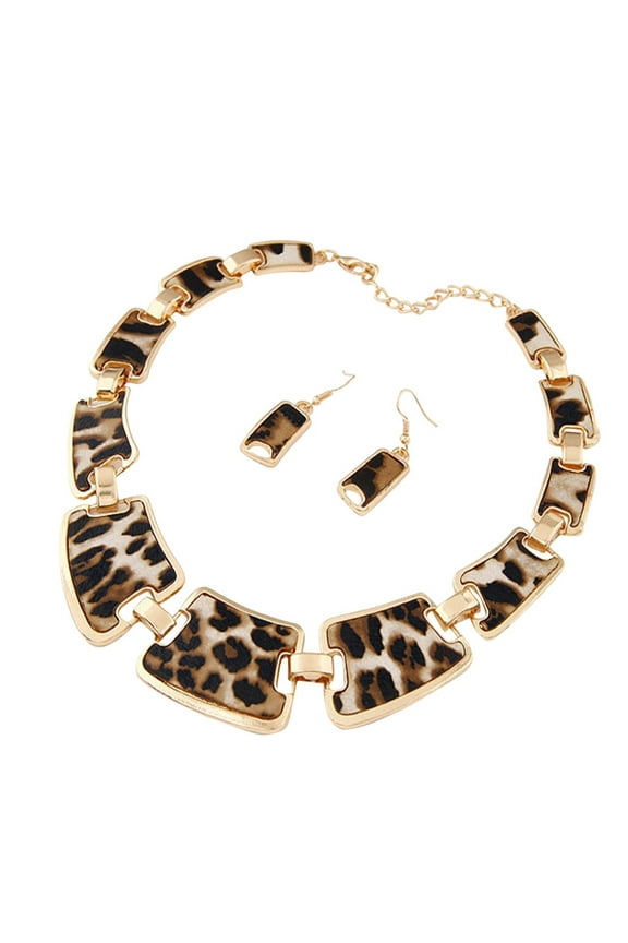 Women's Necklaces Women Jewelry Fashion Gold Tone Style Leopard Grain Necklace Collar Bib for Women