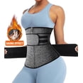 thumbnail image 1 of Women's Neoprene Sweat Waist Trainer - Double Belt Workout Corset, Waist Cincher Sauna Trimmer with Zipper, Compression Belly Shaper for Weight Loss, 1 of 6