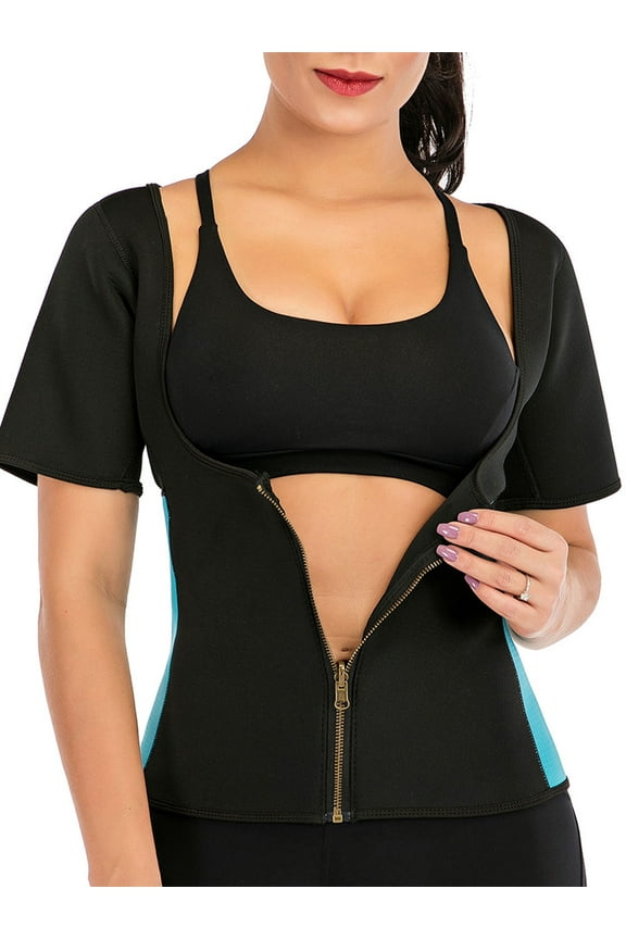 Women's Neoprene Sweat Waist Trainer Vest for Weight Loss Women Slimming Shirt Body Shaper with Sauna Suit
