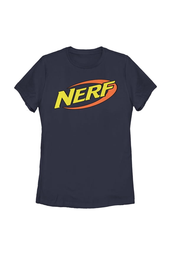 Women's Nerf Classic Logo  Graphic Tee Navy Blue Small