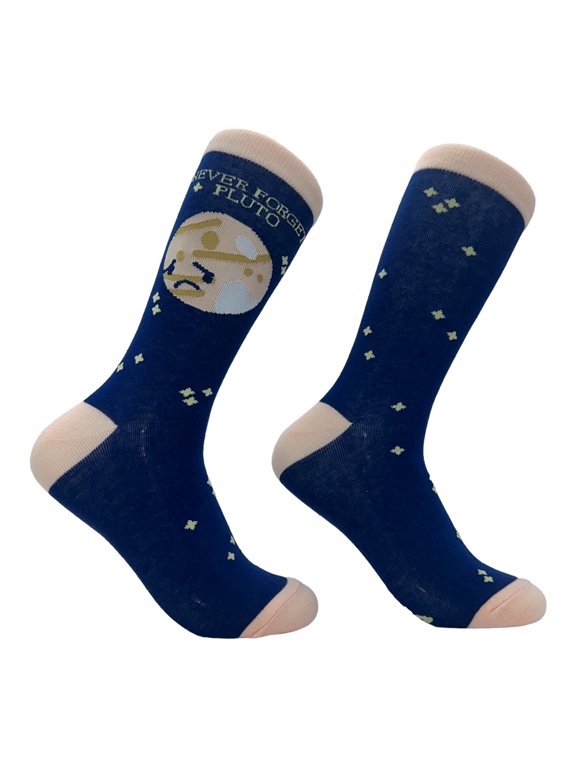 Women's Never Forget Pluto Socks Funny Outer Space Planets Joke Footwear