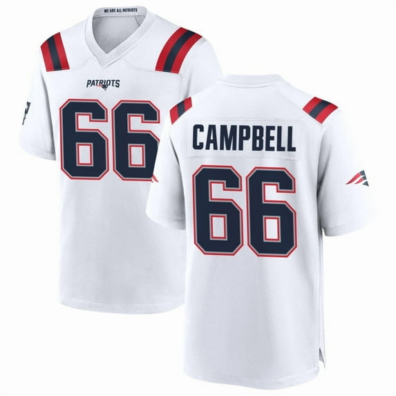 Women's New England Campbell 66 White Stitched T-Shirts Sports Player Game Top, Small
