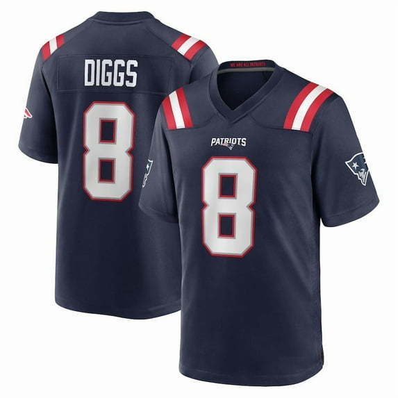 Women's New England Diggs 8 Navy Stitched T-Shirts Sports Player Game Top, Small