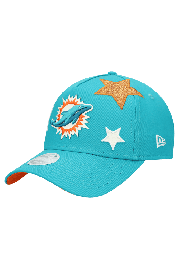 Women's New Era  Aqua Miami Dolphins  Stardom A-Frame 9FORTY Adjustable Hat