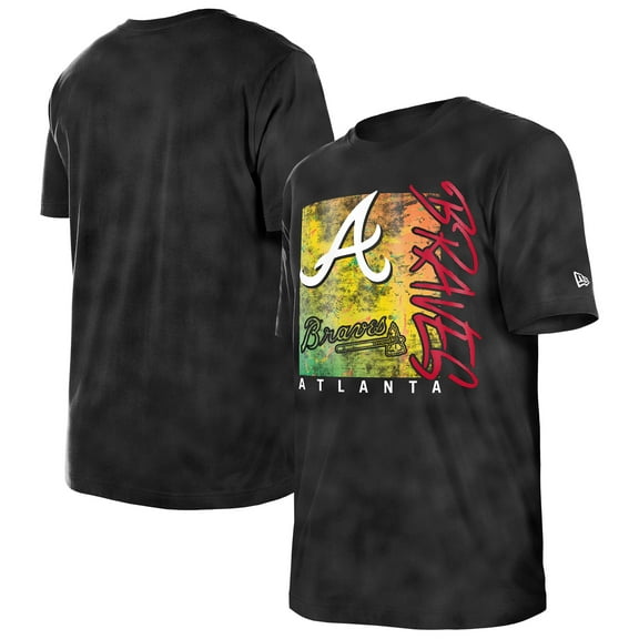 Women's New Era  Black Atlanta Braves Sport Classics Enzyme Wash  Oversized T-Shirt