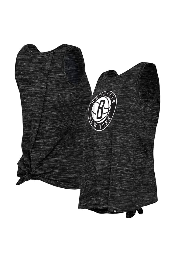 Women's New Era Black Brooklyn Nets Space Dye Active Tank Top