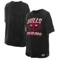 thumbnail image 1 of Women's New Era  Black Chicago Bulls Throwback Mineral Wash Oversized T-Shirt, 1 of 5