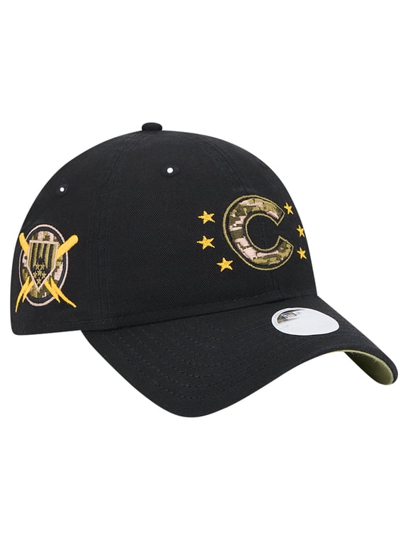 Women's New Era Black Chicago Cubs 2024 Armed Forces Day 9TWENTY Adjustable Hat