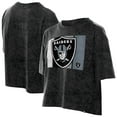 thumbnail image 1 of Women's New Era Black Las Vegas Raiders Boxy Cropped Sport Night Mineral Wash T-Shirt, 1 of 5