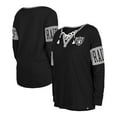 thumbnail image 1 of Women's New Era Black Las Vegas Raiders Lace-Up Notch Neck Long Sleeve T-Shirt, 1 of 3