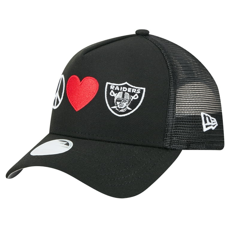 Women's New Era Black Las Vegas Raiders Peace Love Trucker