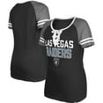 thumbnail image 1 of Women's New Era  Black Las Vegas Raiders Raglan Lace-Up T-Shirt, 1 of 3