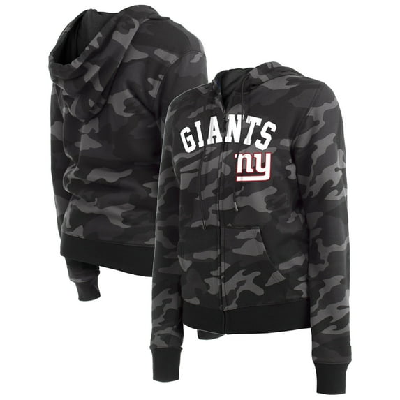 Women's New Era Black New York Giants Camo Full-Zip Hoodie